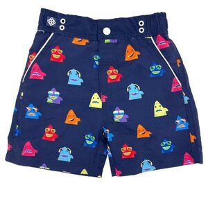 Andy & Evan Boys Navy Blue Shark Board Shorts NWT Sz 5Y